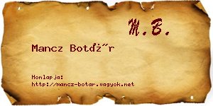 Mancz Botár névjegykártya